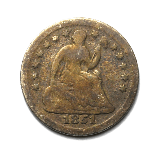 1851 O H10c Seated Liberty Silver Half Dime New Orleans Rare 5c