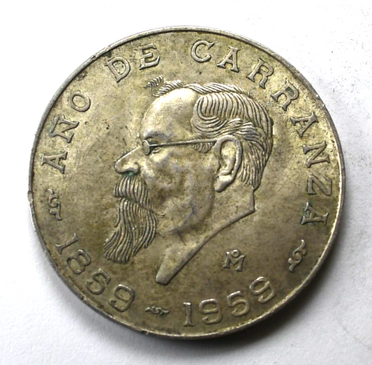 1959 Mexico Estados Unidos Mexicanos 5 Five Pesos Silver Coin KM#471