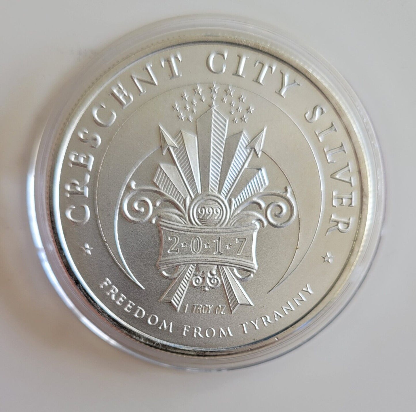 2017 Wake Up!  1oz .999 Fine Silver Round Sheeple Crescent City Silver