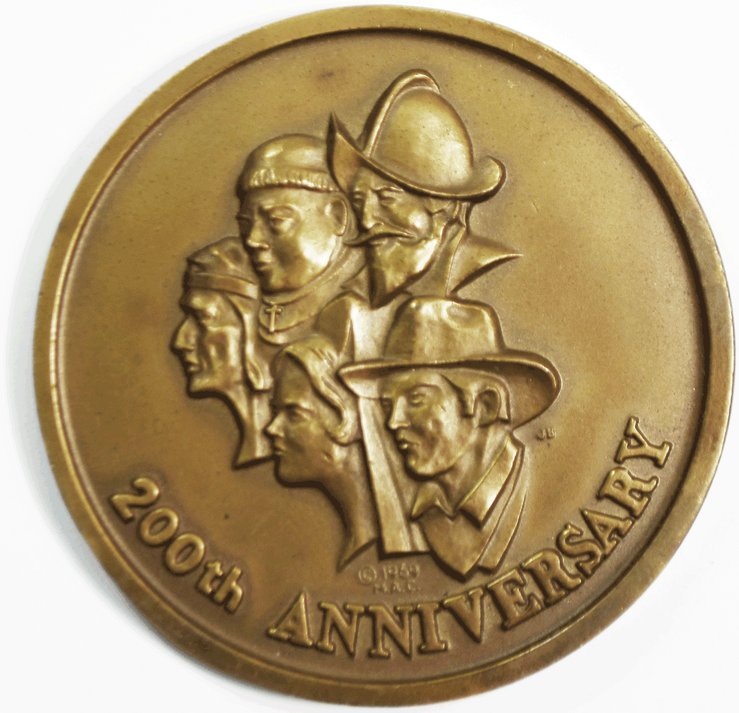 Old Monterey 200th Anniversary 1970 Bicentennial 63mm Brass