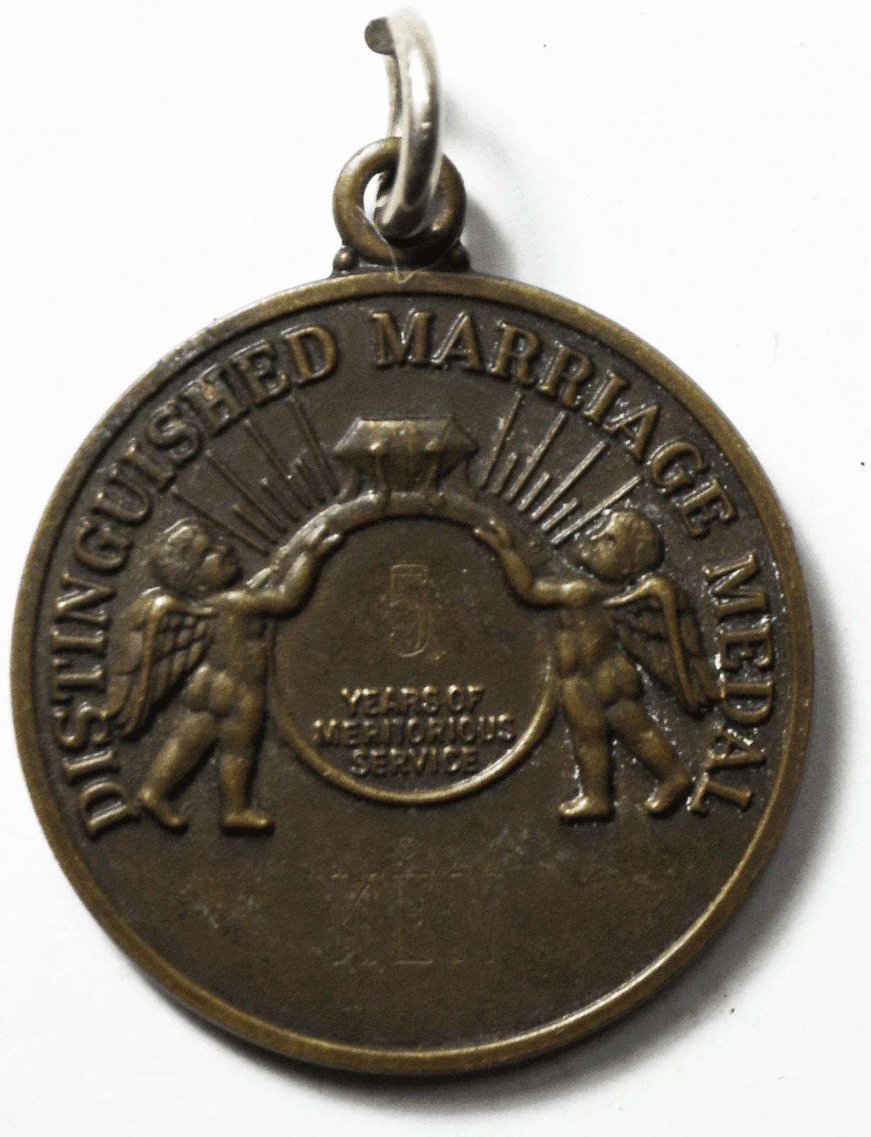 1930's Distinguished Marriage Medal Fob Pendant 5 Years of Service Ken 38mm