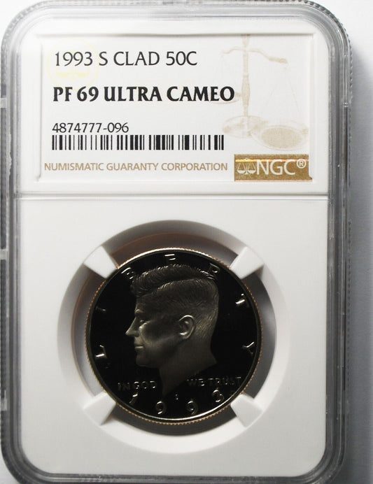 1993 S 50c Kennedy Half Dollar NGC PF69 Ultra Cameo Proof San Francisco