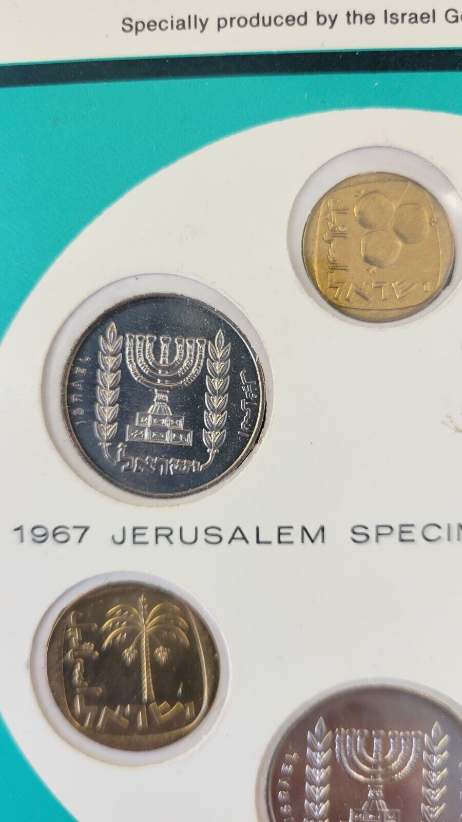 1967 Coins of Israel 6 Coin Set in Original Mint Packaging Jerusalem