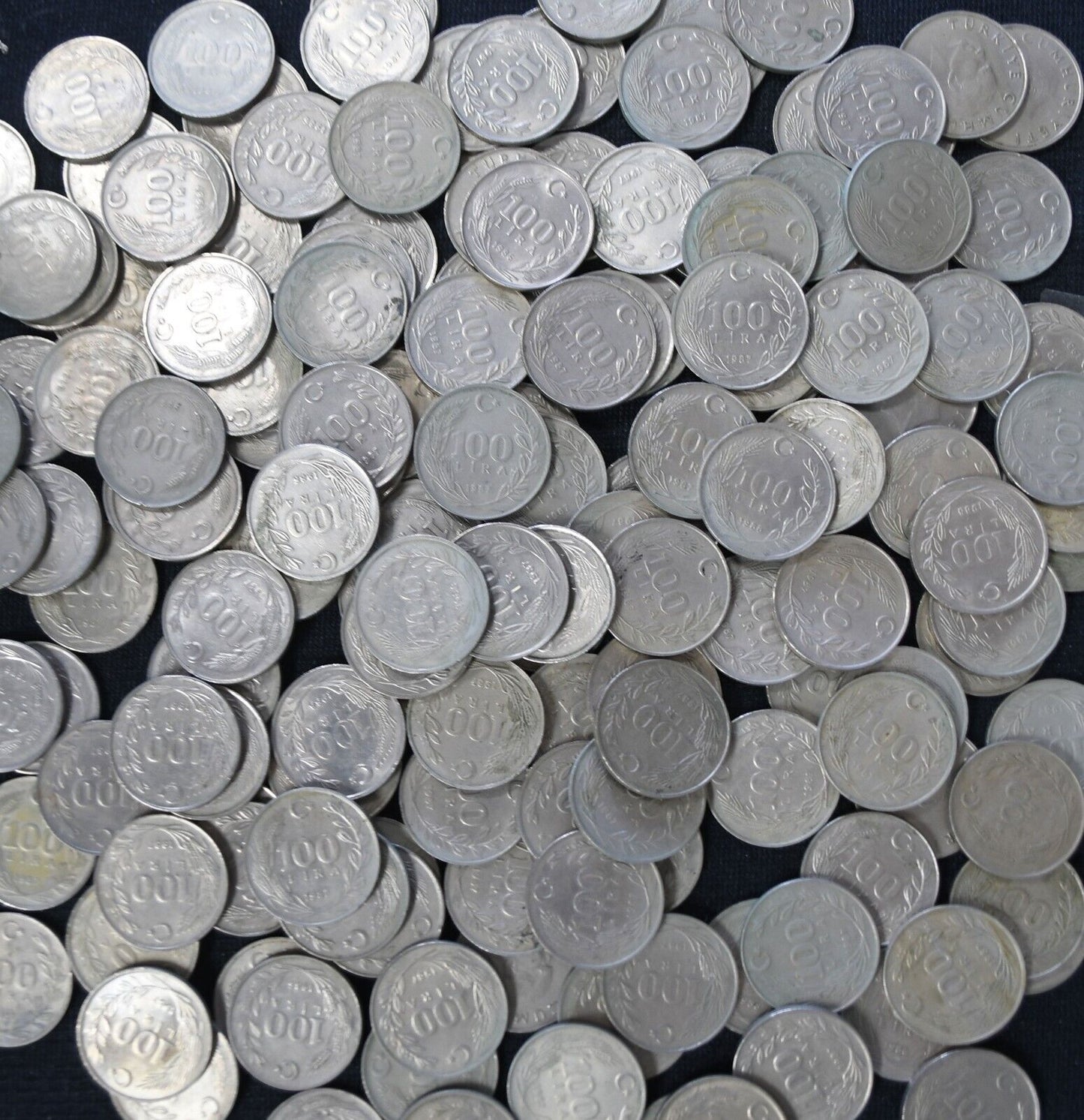 160pc Turkey Turkish Coin Lot 1984-1988 100 One Hundred Lire KM#967