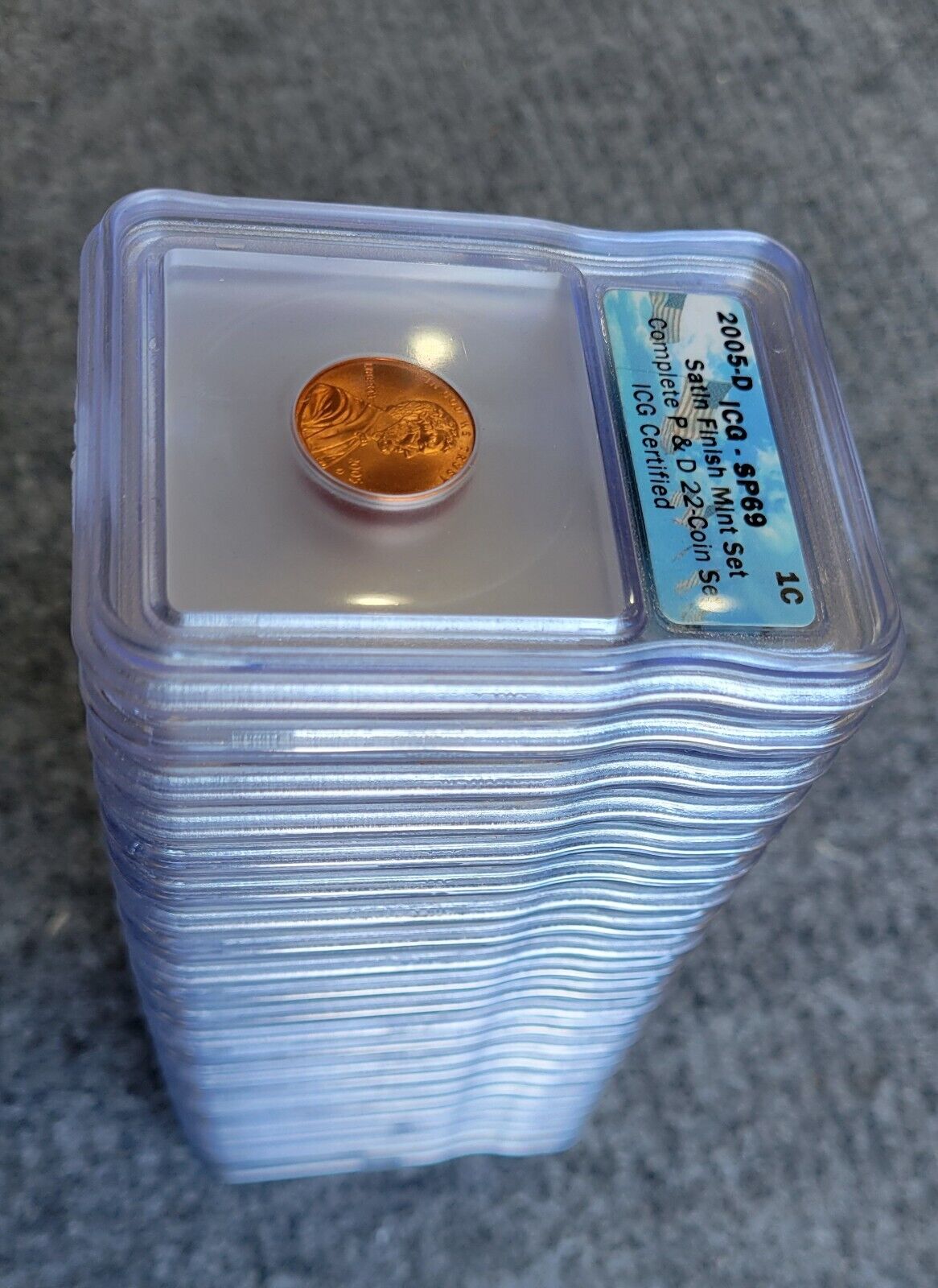 2005-P & D Satin ICG SP69 Set Sacagawea, Cent, Dime, Half, Quarter, Nickel 22pc