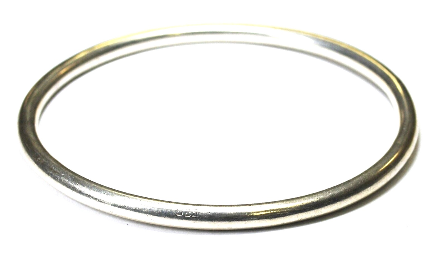 Sterling Silver Large Bangle Bar 4mm  Bracelet