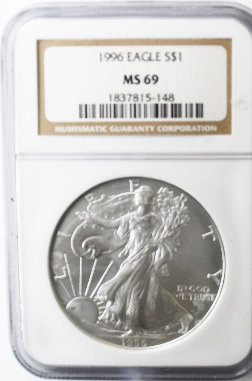 1996 American Silver Eagle $1 NGC MS69 .999 Fine 1oz. Gem Uncirculated