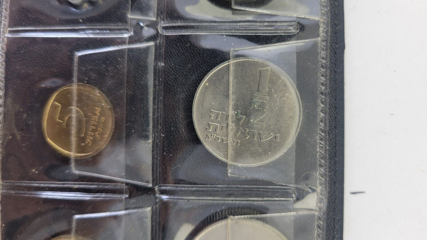 1963 Uncirculated Coins of Israel Six Coin Set w/inverted Agurah Coin