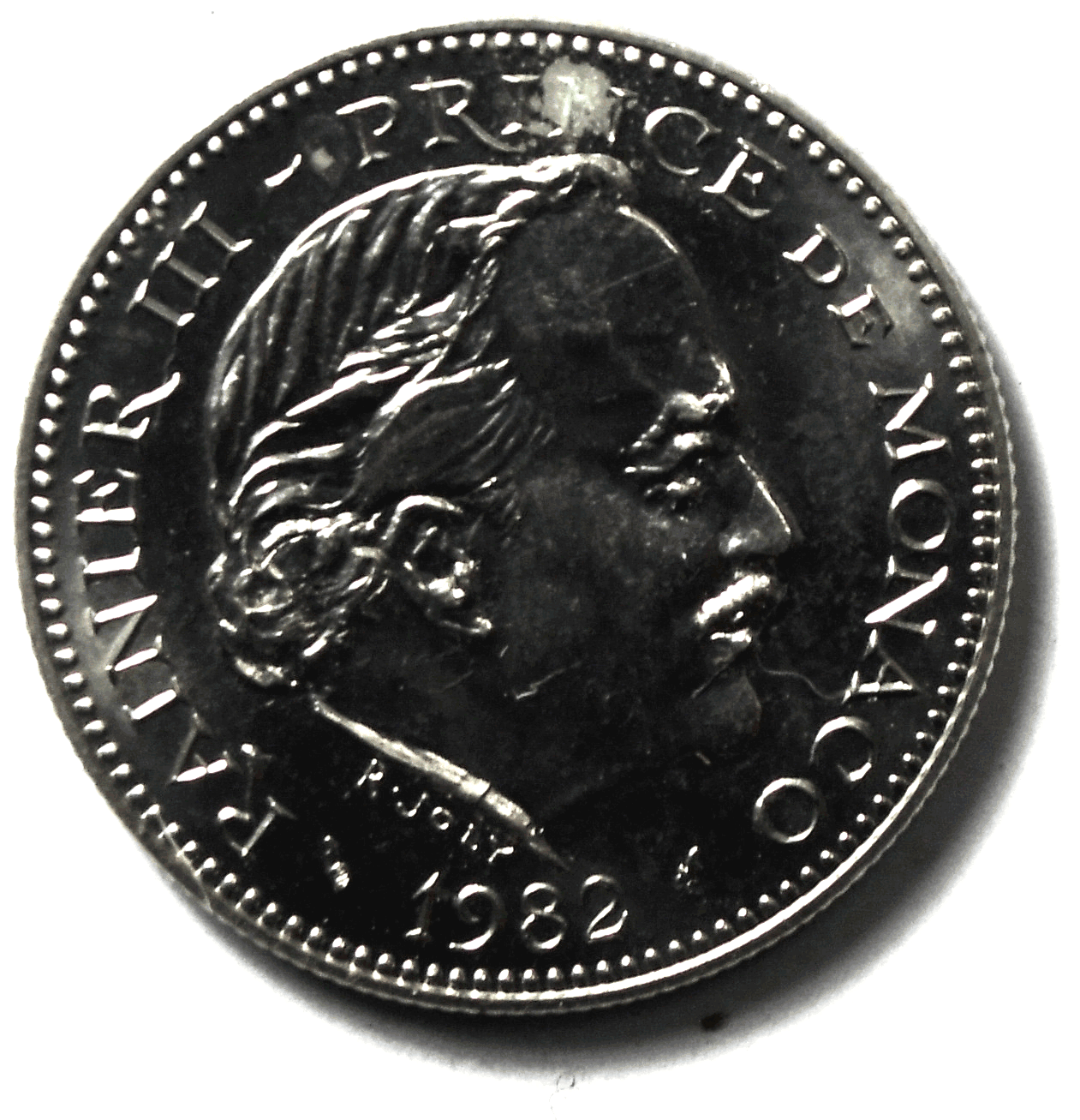 1982 Monaco Five 5 Francs Coin KM# 150 Uncirculated