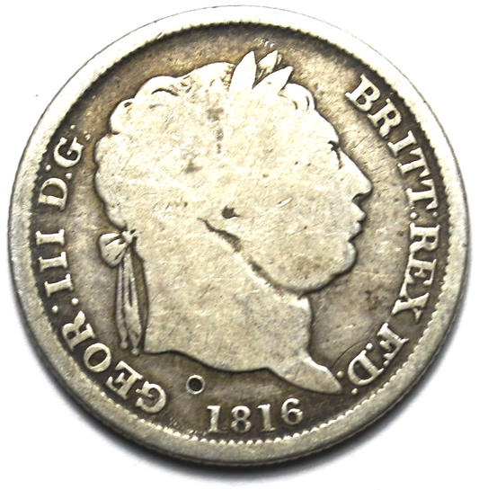 1816 Great Britain One Shilling Silver Coin KM# 666