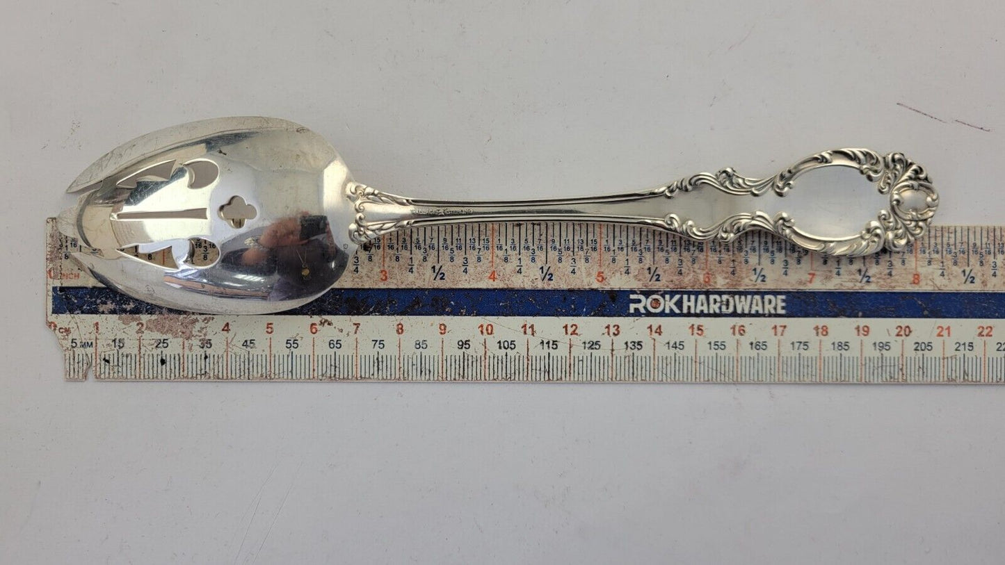Lucerne by Wallace Sterling Silver 8 1/4" Slotted Solid Serving Spoon 1.9oz.