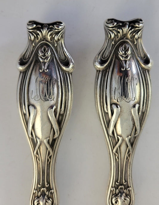 Art Nouveau Sterling Silver  Carving Set Knife & Fork