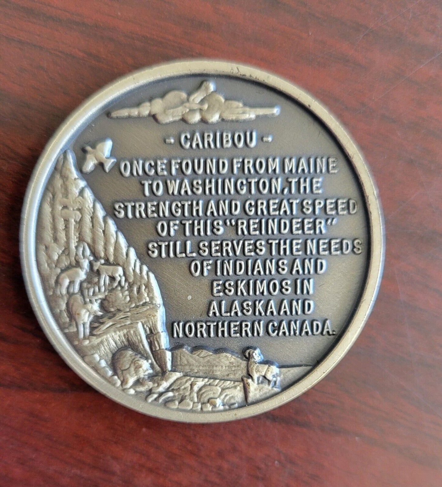 Longines Symphonette Sterling Caribou Wildlife Series Medal 1.1oz Coin