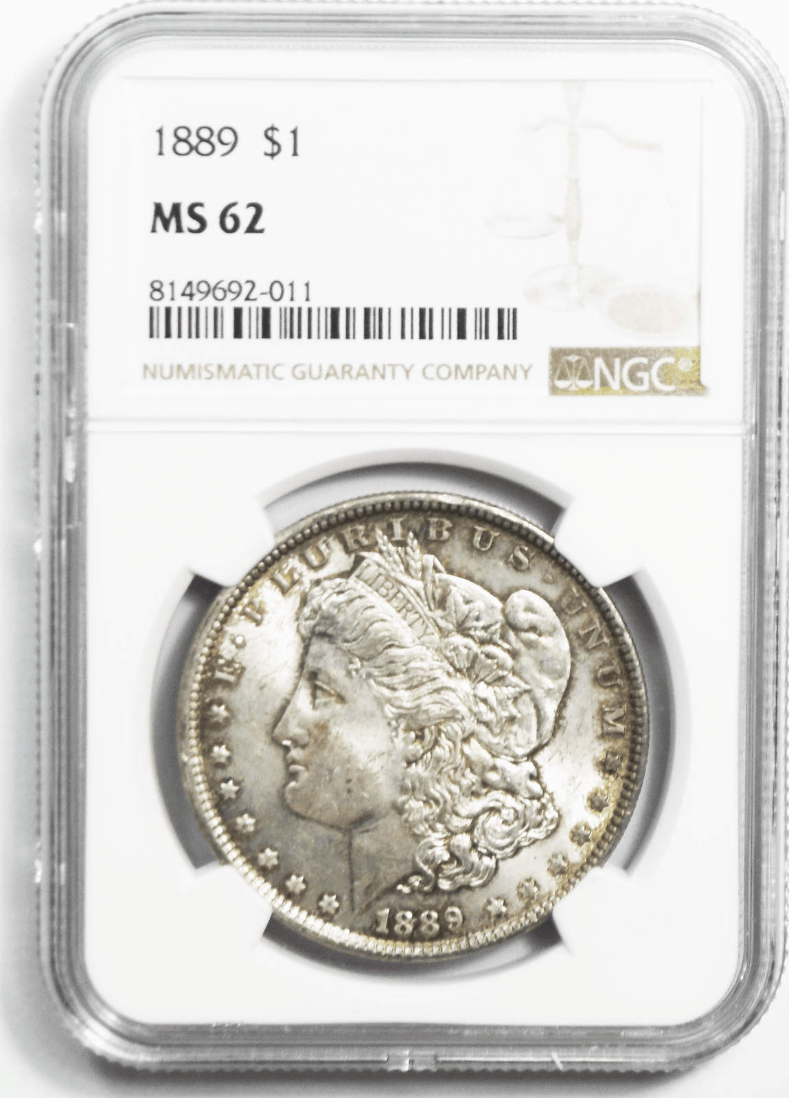 1889 $1 Morgan Silver Dollar MS62 NGC Uncirculated Philadelphia VAM 19A Bar Wing