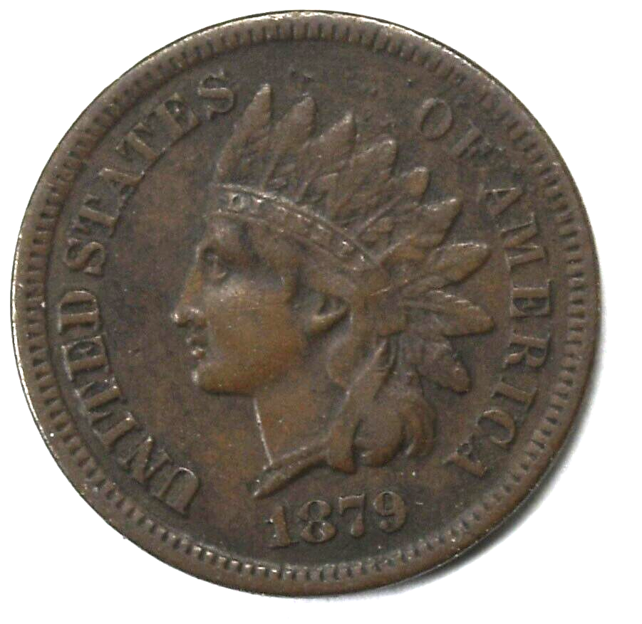 1879 1c Indian Head Penny One Cent US Philadelphia Bronze