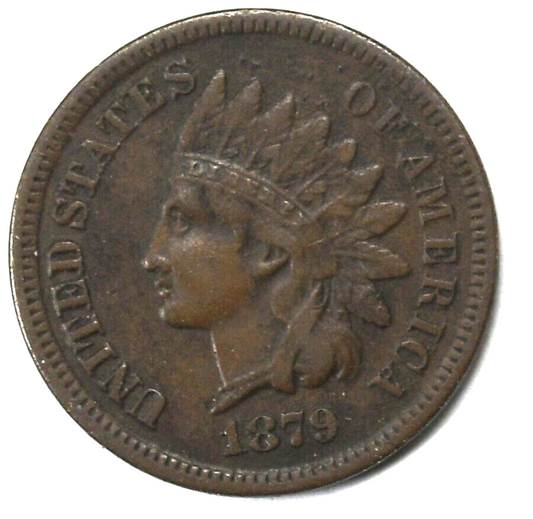 1879 1c Indian Head Penny One Cent US Philadelphia Bronze