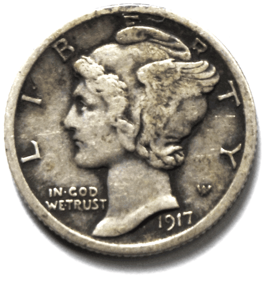 1917 Mercury Silver Dime Rare Ten Cents Philadelphia