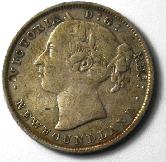 1894 20c Canada Newfoundland Twenty Cents KM# 4 Holes