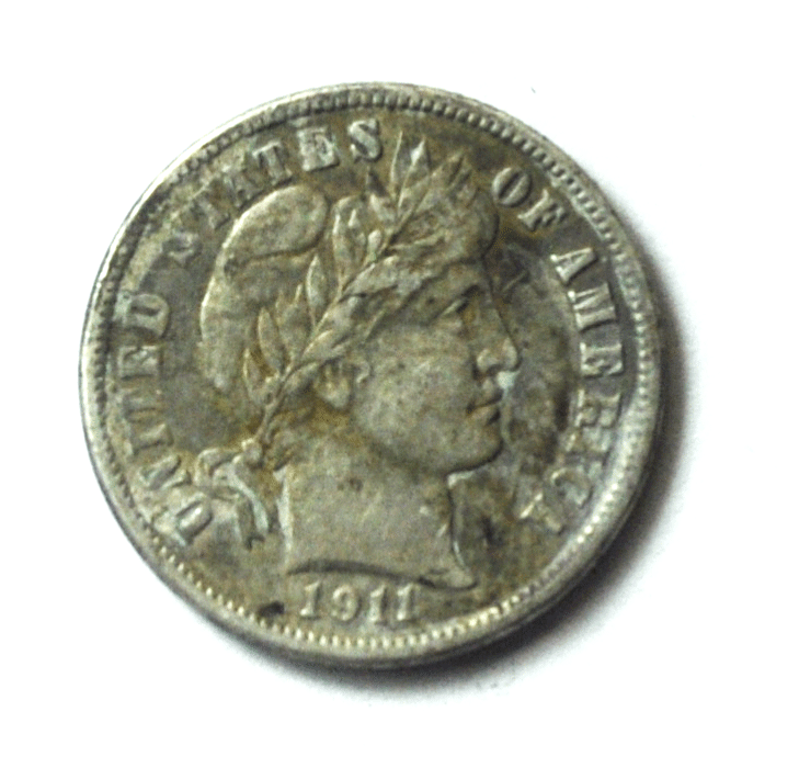 1911 D 10c Barber Silver Dime Ten Cents Denver
