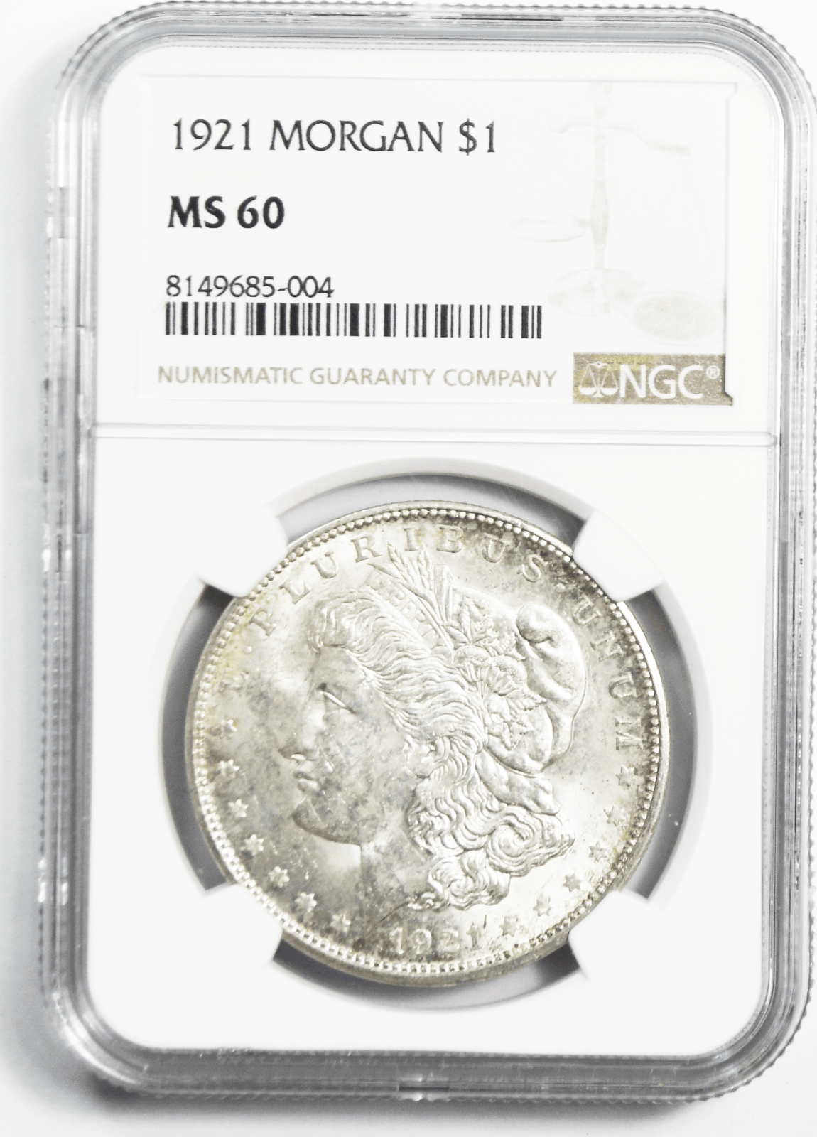 1921 $1 Morgan Silver Dollar MS60 NGC Uncirculated Philadelphia