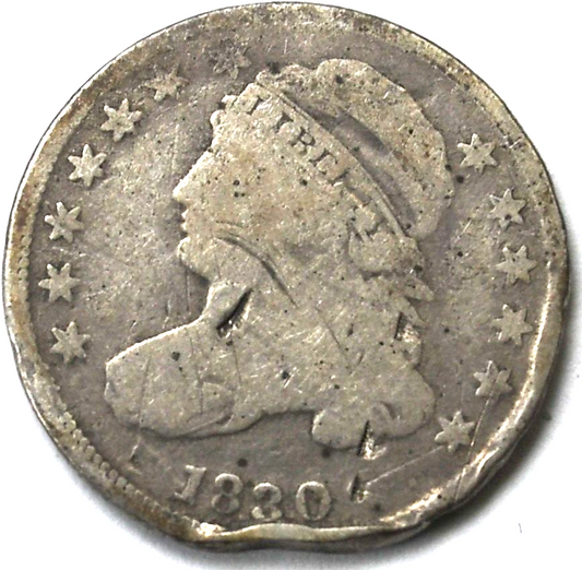 1830 10c Capped Bust Silver Ten Cents Dime Philadelphia