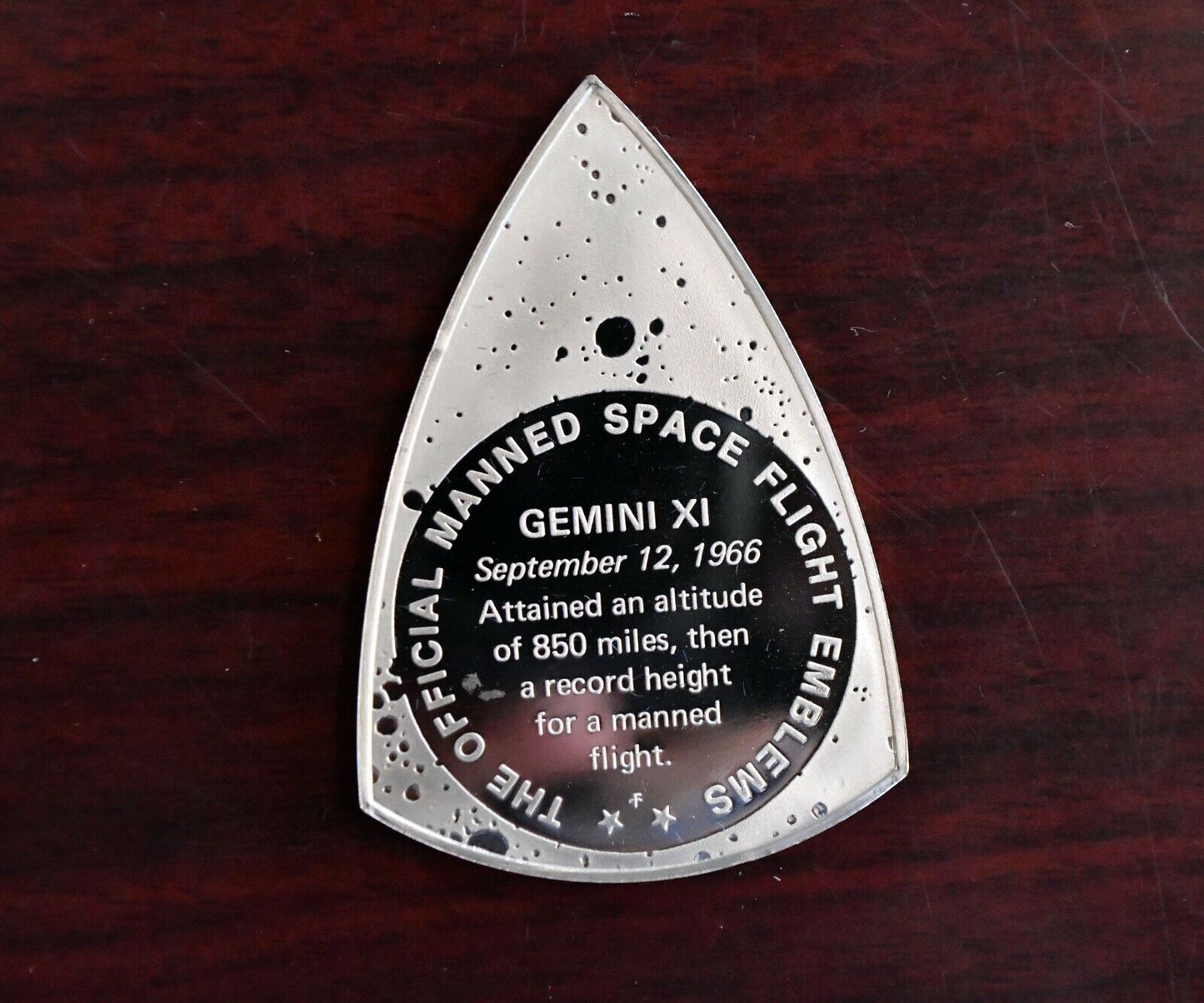 Gemini XI Sterling Franklin Mint Proof Struck Sept 12th 1966 Space Flight Emblem