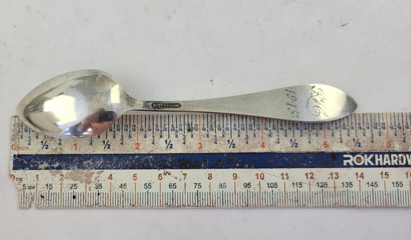 1915 Wesleyan University 5 5/8" Sterling Silver Souvenir Spoon Kansas .65oz
