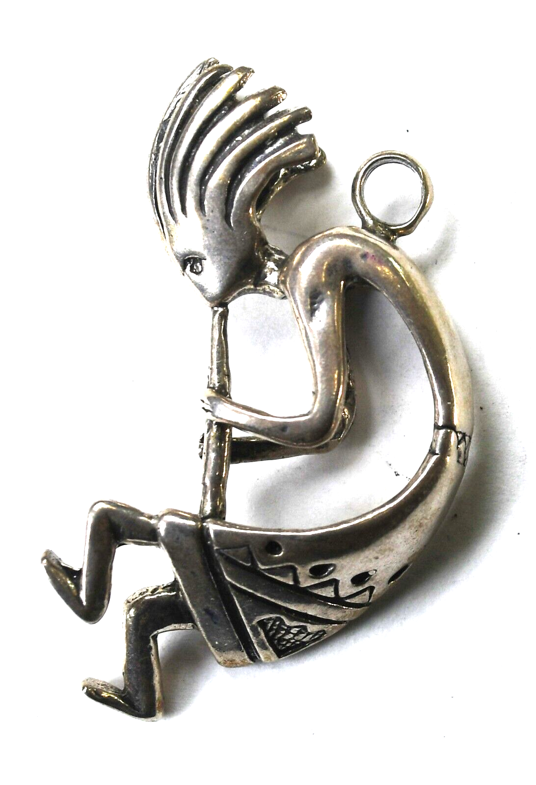 Sterling Silver Liberty CC Kokopelli Pendant 47mm x 29mm Pendant