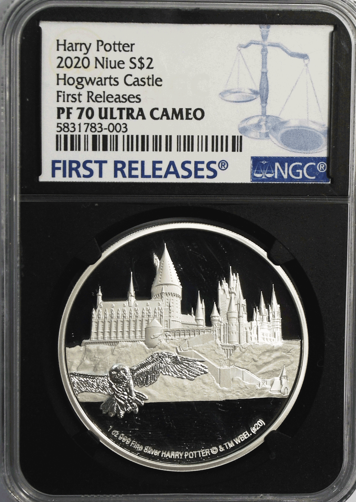2020 $2 Niue 1 oz Silver Hogwarts Castle FR NGC PF70 Ultra Cameo Harry Potter