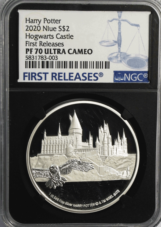 2020 $2 Niue 1 oz Silver Hogwarts Castle FR NGC PF70 Ultra Cameo Harry Potter