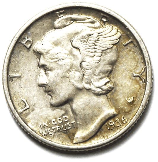 1936 S Mercury Silver Dime Rare Ten Cents San Francisco