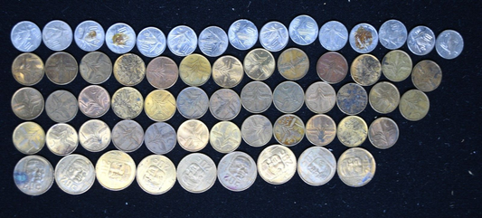 62pc Mexico Estados Unidos Mexicanos 1 10 20 Centavos Coin Lot 1951-83