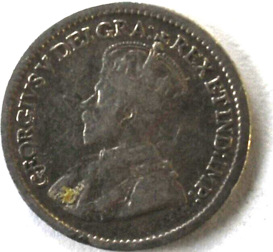 1914 Canada 5c Five Cents Silver Coin Half Dime KM# 22