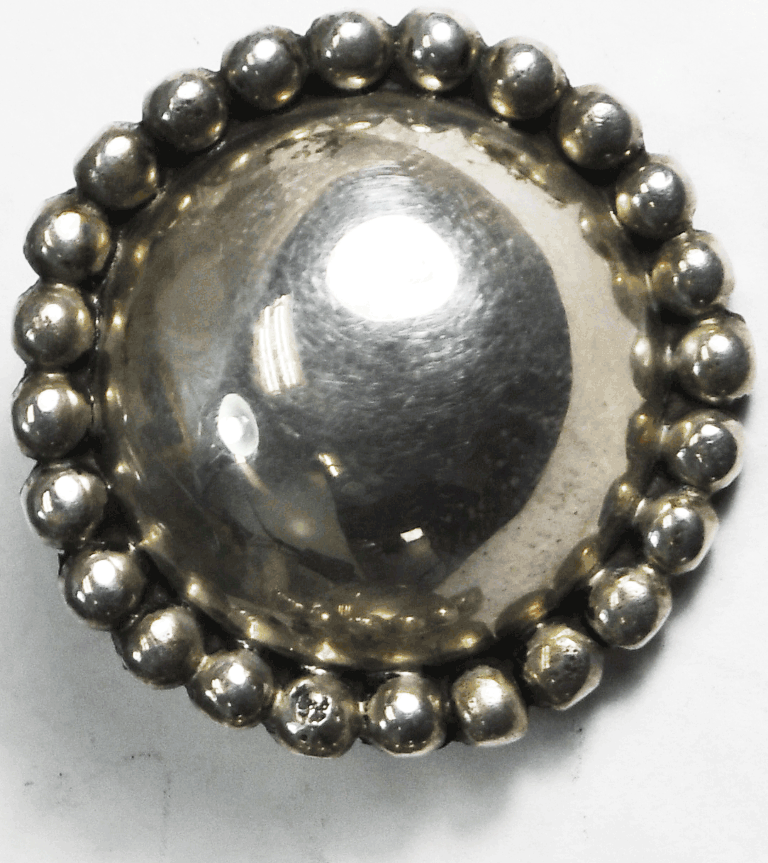 Sterling W Yellowhorse Round Domed Dot Halo Clip On Earrings 27mm