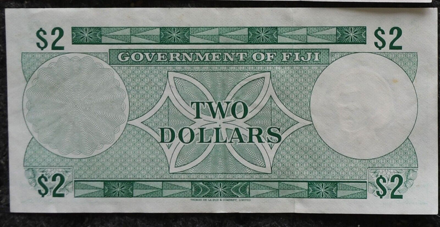1969 Fiji $2 Two Dollars Banknote A/2 322842  AU