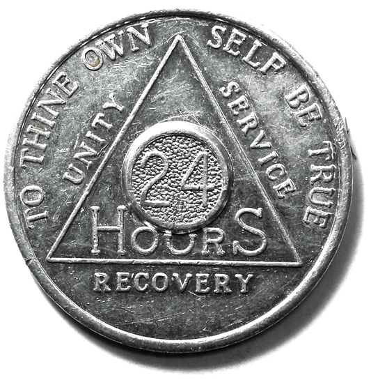 AA 24 Hours One Day Recovery Aluminum Medal 34mm