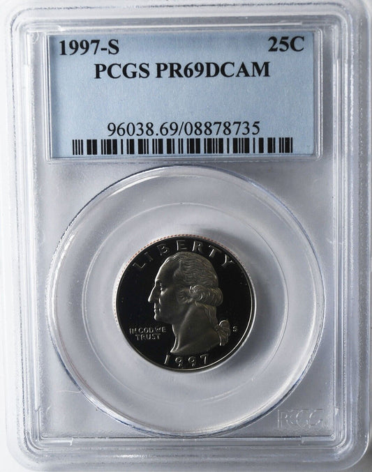 1997 S 25c Washington Quarter Dollar Proof PCGS PR69 DCAM