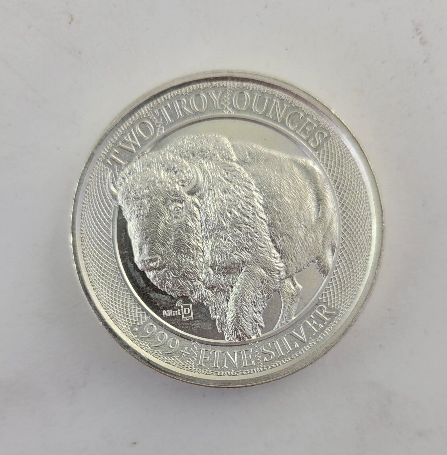 Mint ID.com Two Ounce .999 Fine Silver Buffalo Round Tap To Scan NFC Chip