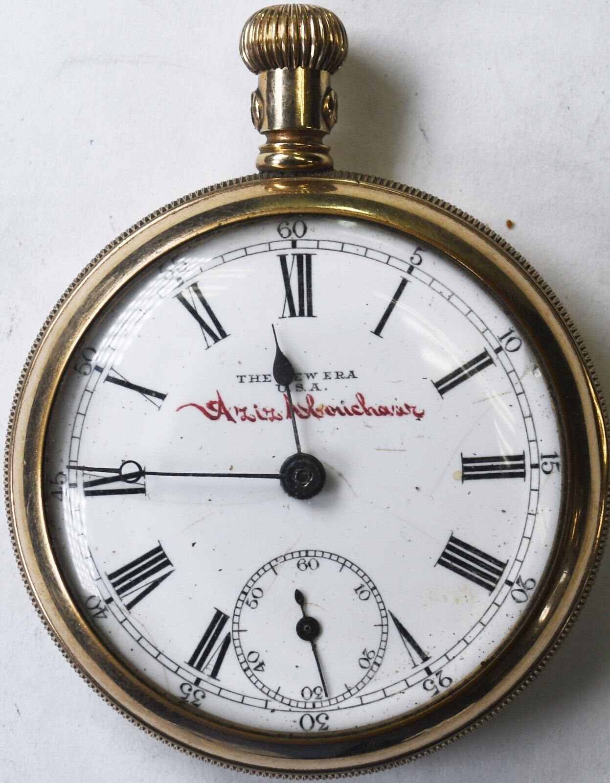 New Era USA Aziz Abouchaar Size 18 OF Pocket Watch GEP Case