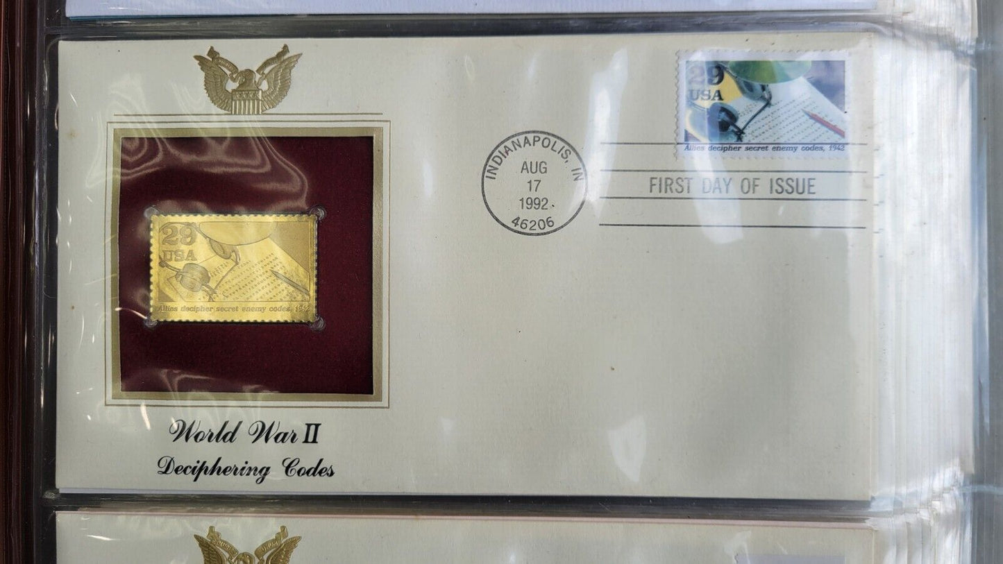 Golden Replicas of United States Stamps Album 22k Gold In Booklet 47pc.