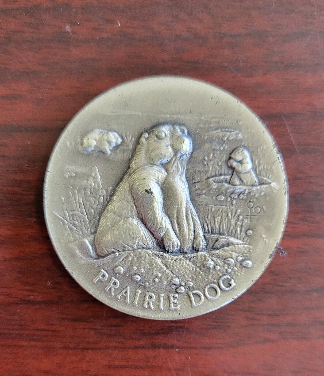 Longines Symphonette Sterling Prairie Groundhog Wildlife Series Medal 1.1oz Coin