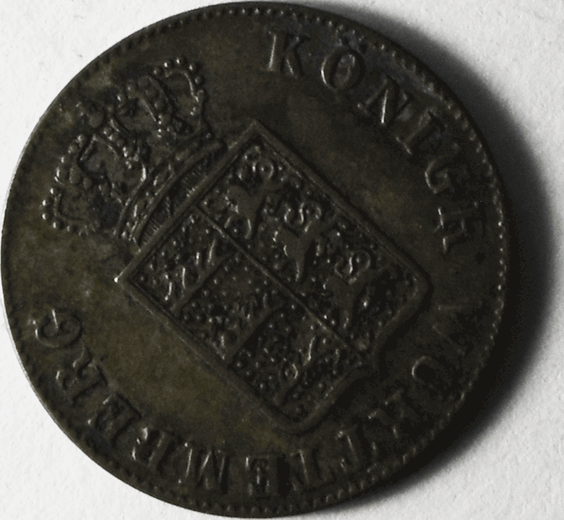 1842 German States Württemberg 6 Six Kreuzer KM# 572