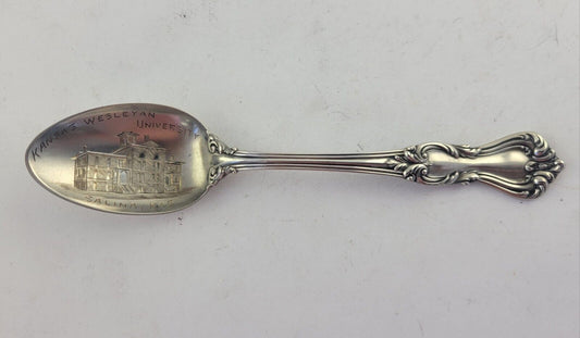 Wesleyan University Salina Kansas Sterling 5 1/4" Souvenir Spoon .60oz.