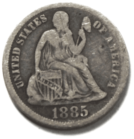 1885 10c Seated Liberty Silver Dime Ten Cents Philadelphia