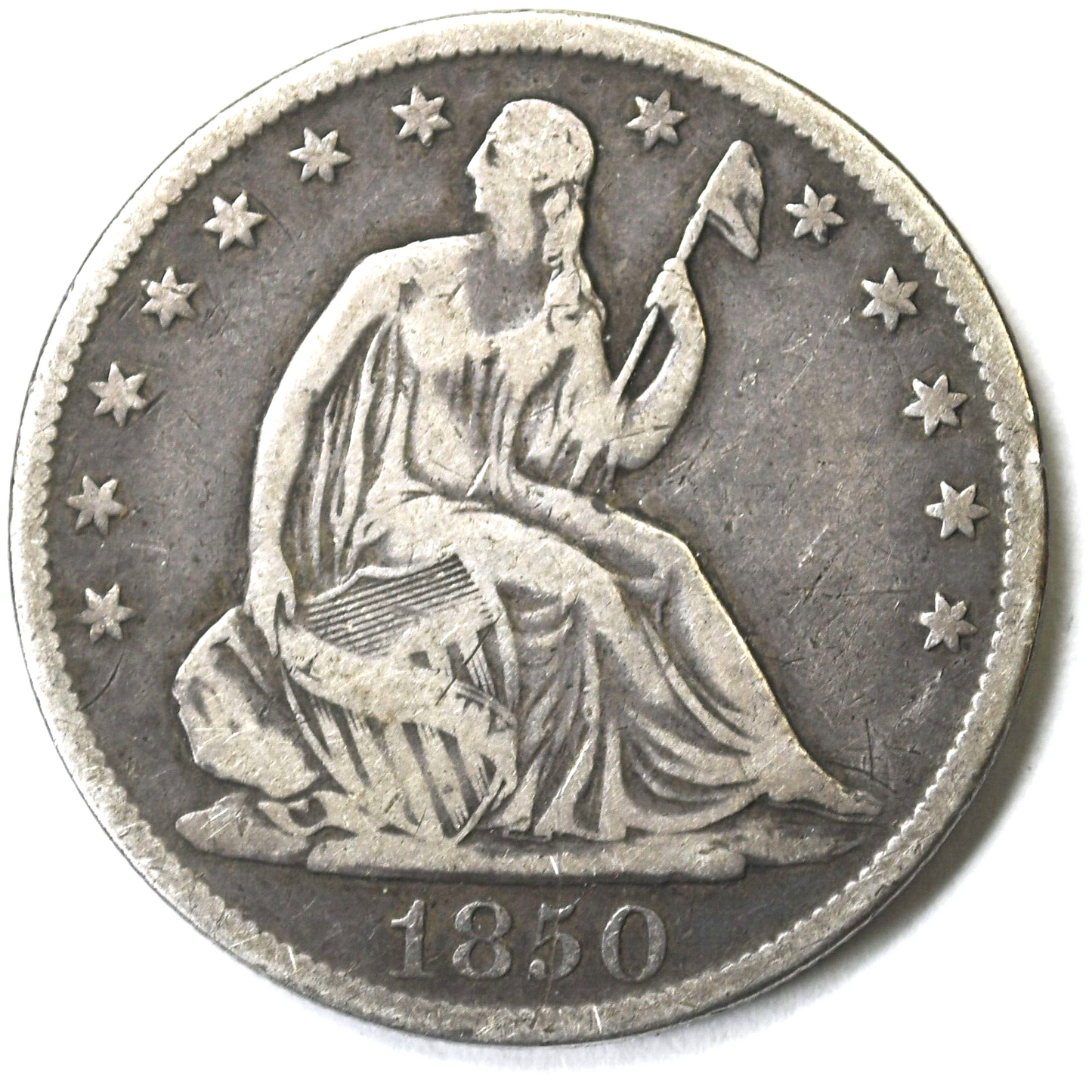 1850 O 50c Seated Liberty Silver Half Dollar Fifty Cents New Orleans