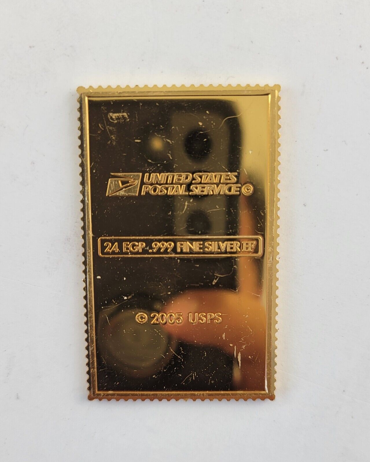 USPS United We Stand .999 Fine Silver Gold Plated Stamp Lyndon B Johnson 1oz.