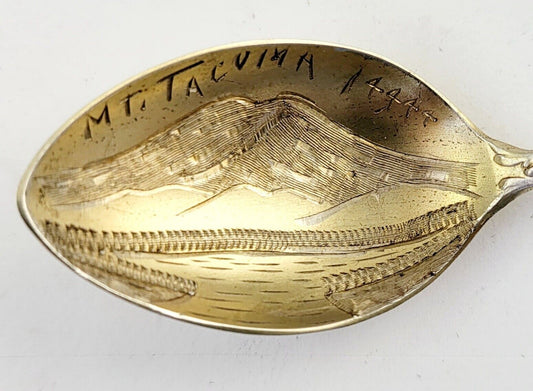 Mt. Tacoma Washington Sterling Silver Souvenir Spoon 3 7/8"  .15oz.