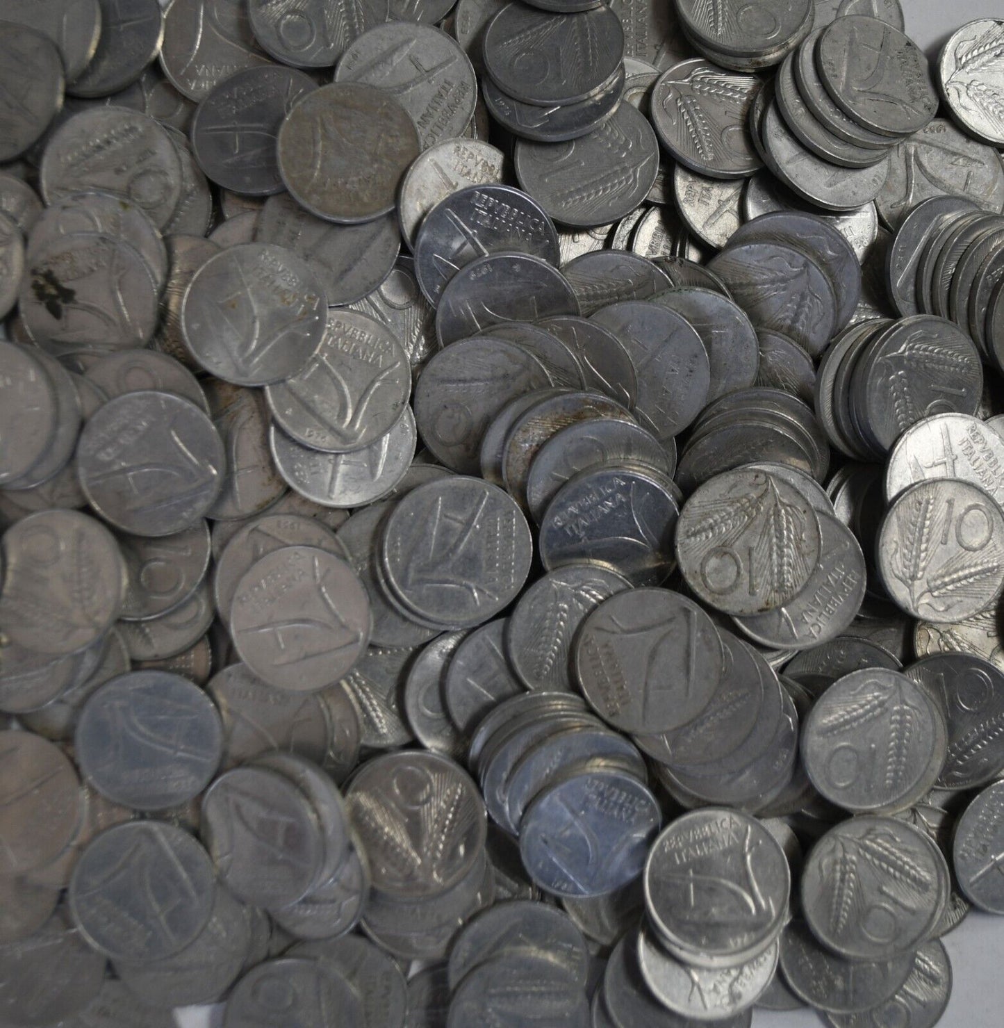 290pc Italy 10 Lire Aluminum Coins Lot 1951-1998