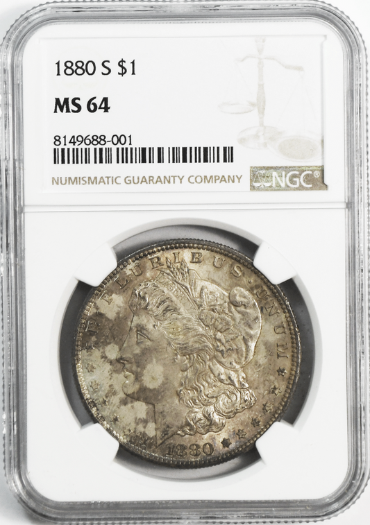 1880 S $1 Morgan Silver Dollar MS64 NGC San Francisco Uncirculated