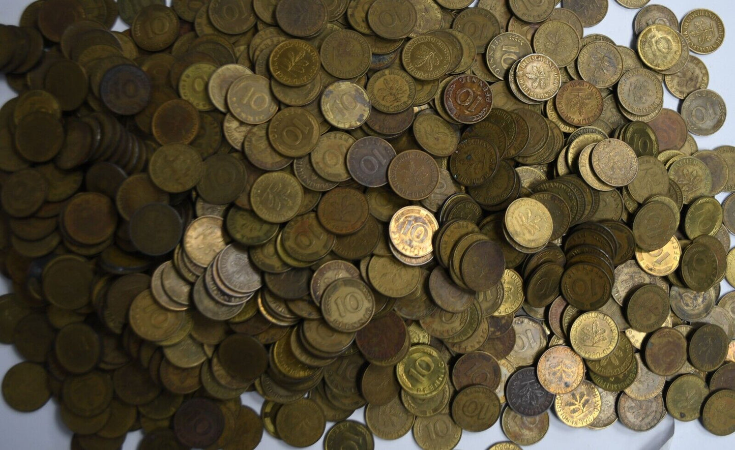 850pc Germany Federal Republic 10 Pfennig Coin Lot 1949-1996